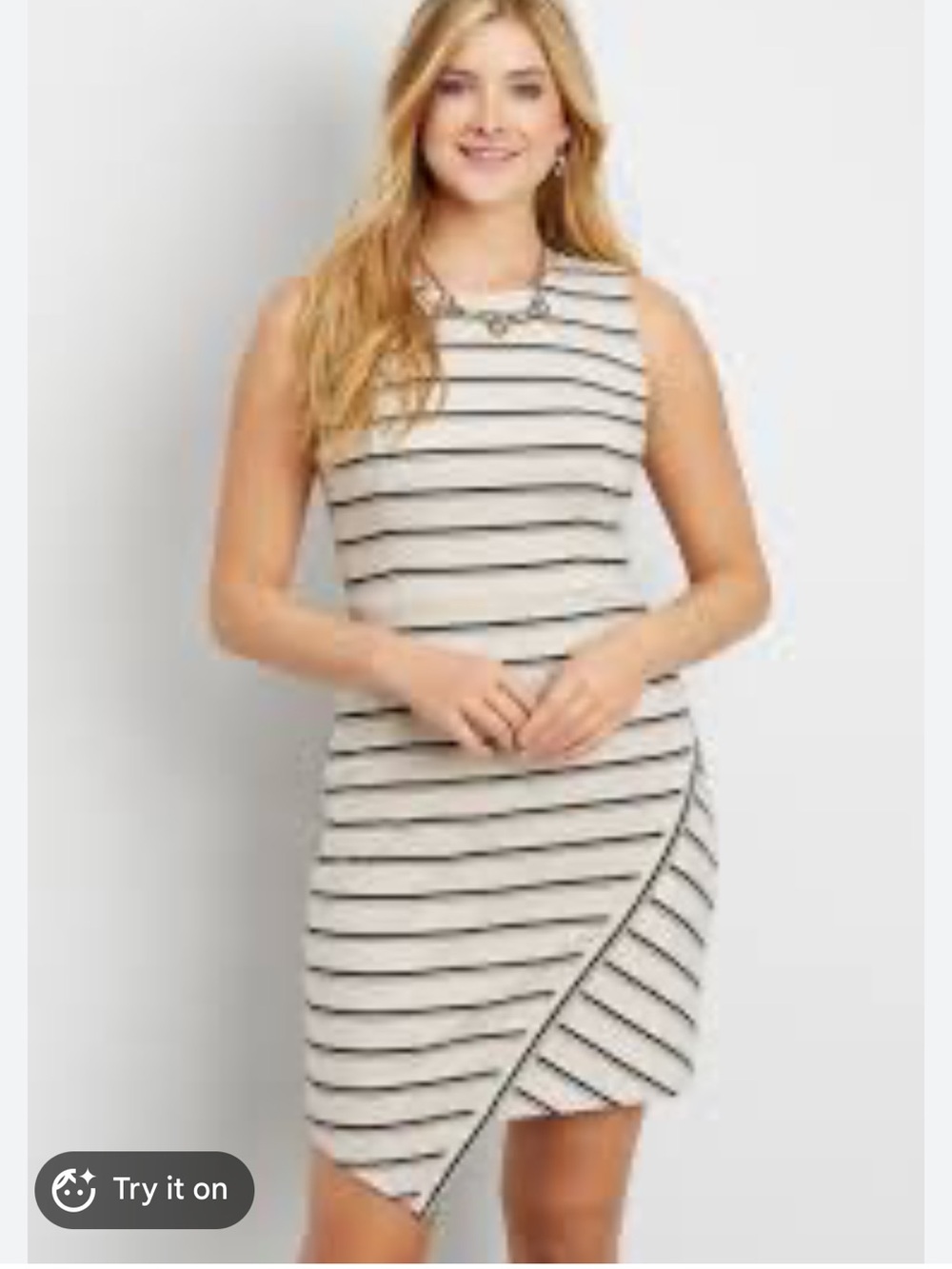 Maurices Striped Asymmetrical Hem Sleeveless Dress Size Medium